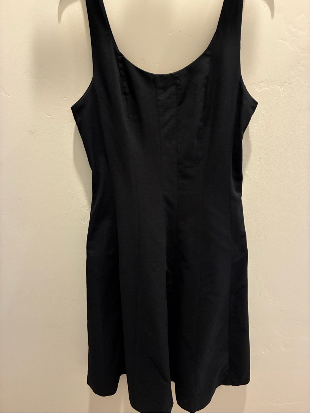 a new day Linen Black Scoop Neck long Dress, side pockets